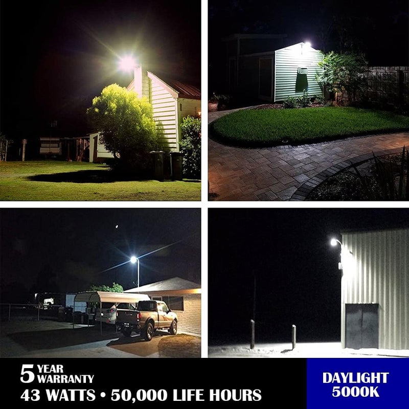 Elitexcel Dusk to Dawn Outdoor Lighting, 43W LED Barn Lights Outdoor, 5000LM 400W Replace Yard Lights, 5000K Daylight Security Area Street Light, 120V Waterproof Garage Parking Lot Flood Light - Image 5